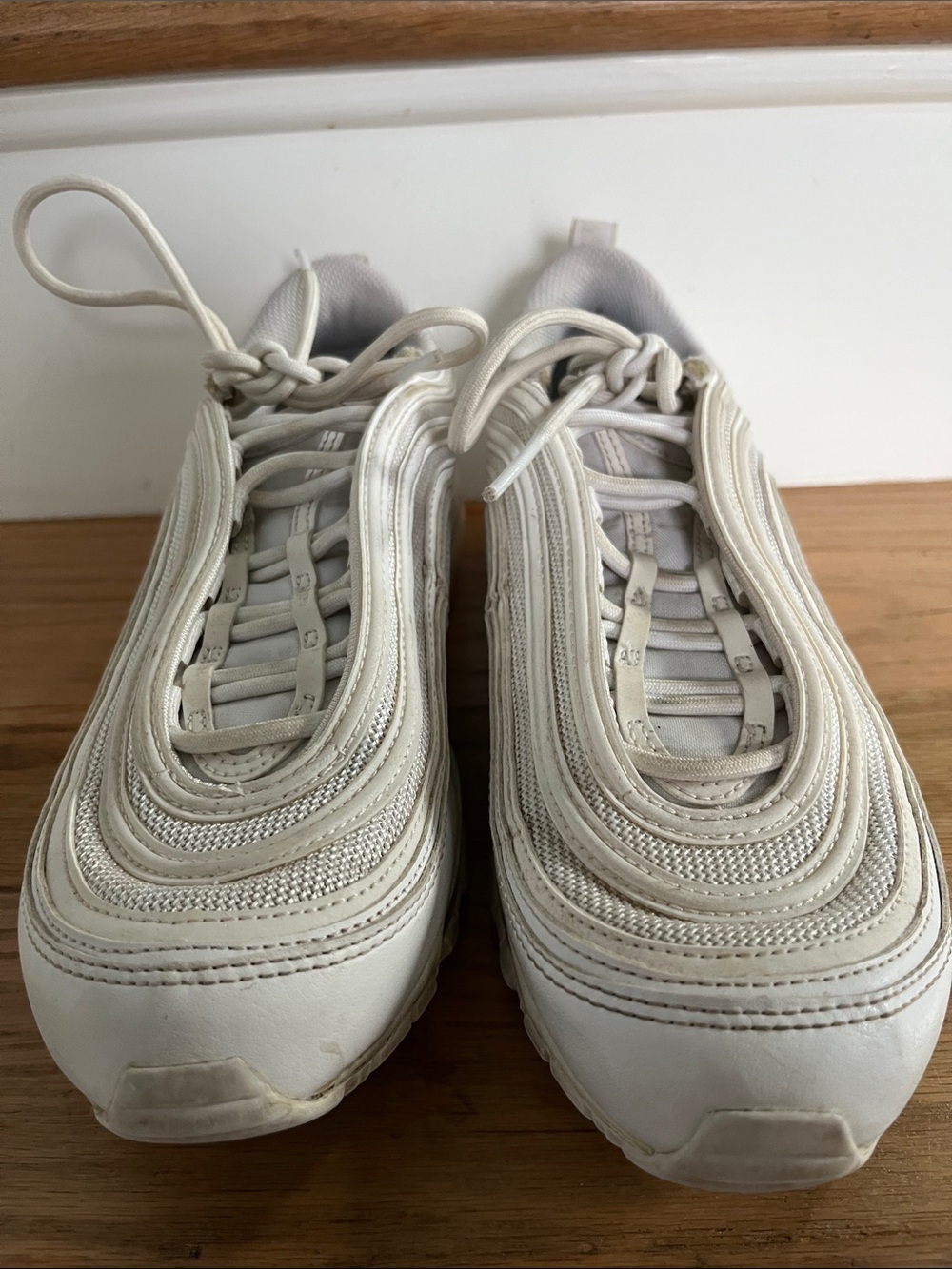 Nike Women's Cream/White Layered Running Sneakers
